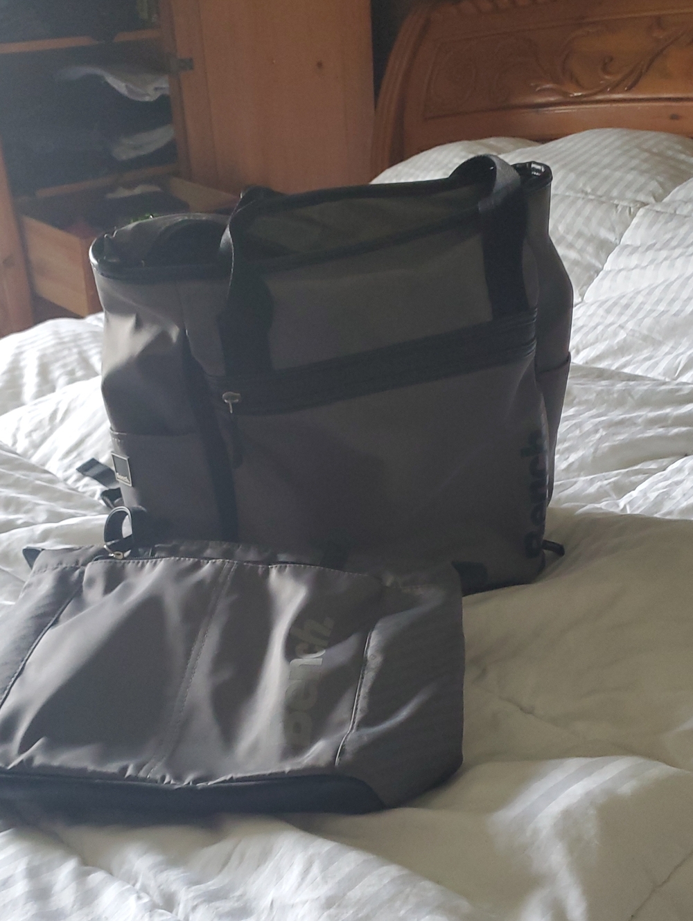 Bench Gray Convertible Backpack Tote And Lunch Bag